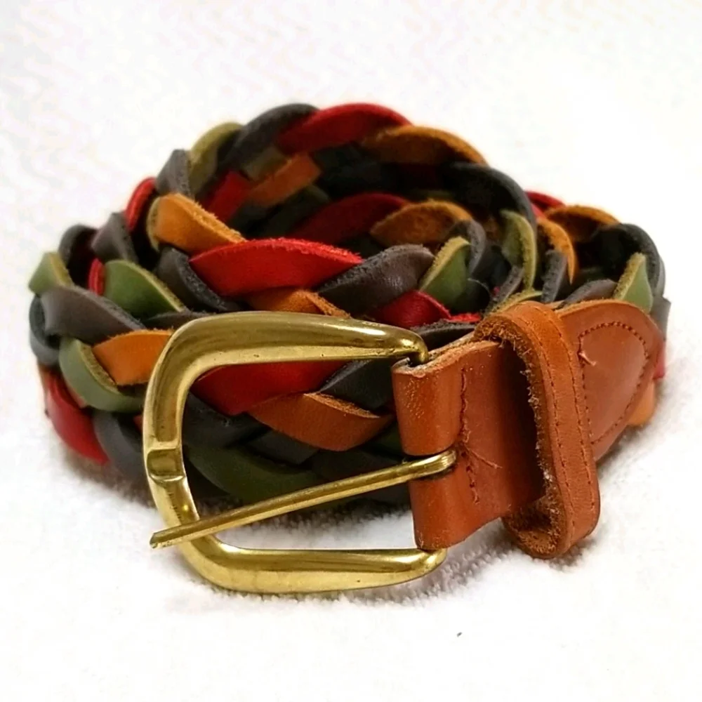 The Limited 90's Woven Rainbow Genuin Leather Belt